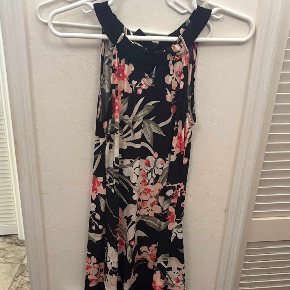 White House Black Market Floral Black Dress